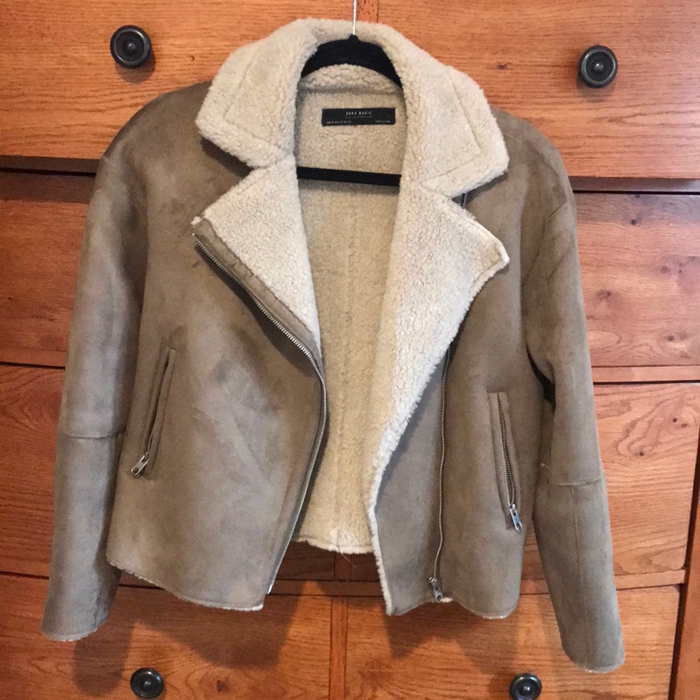 Zara suede biker jacket